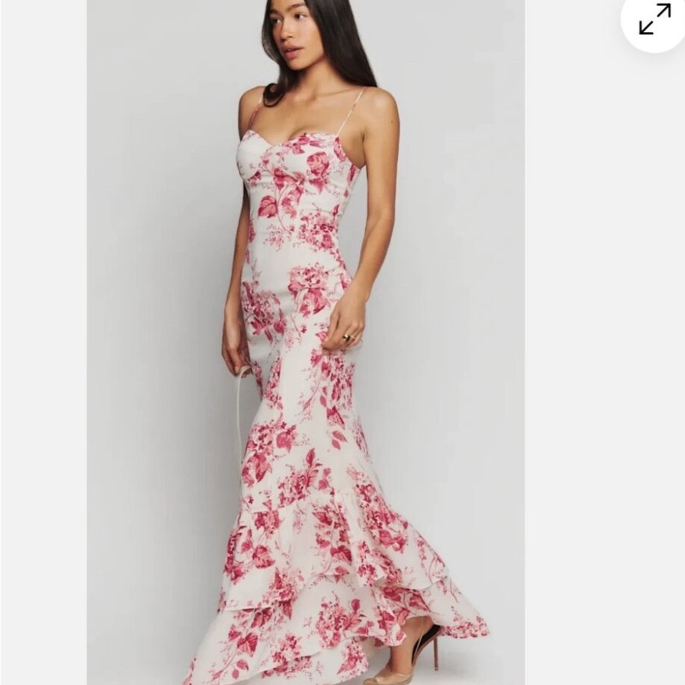 NWT Reformation Fallon Dress rose cream pink 6
